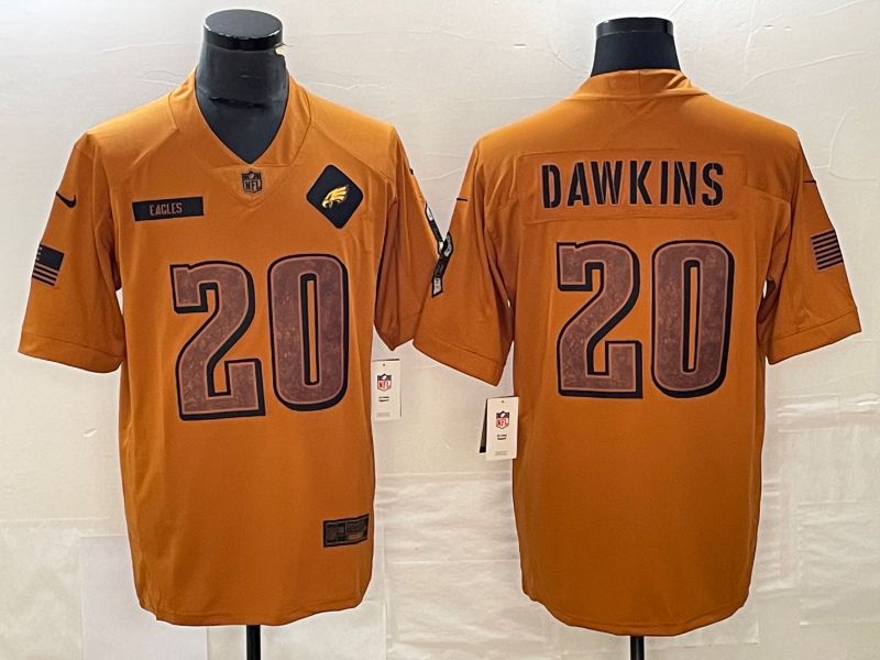 Men Philadelphia Eagles #20 Dawkins brown Nike 2023 Salute To Service Limited NFL Jersey